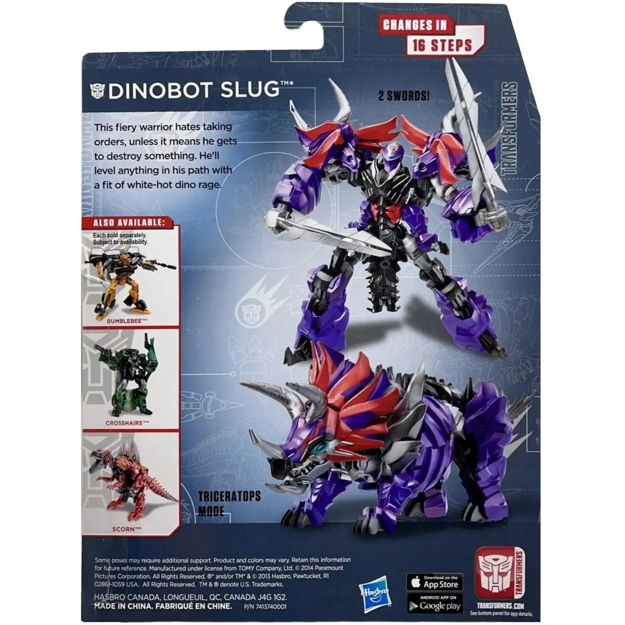 Transformers [Age of Extinction] - Movie Version Dinobot Slug Action Figure (5.5") - Hasbro - (2014) - Image 3