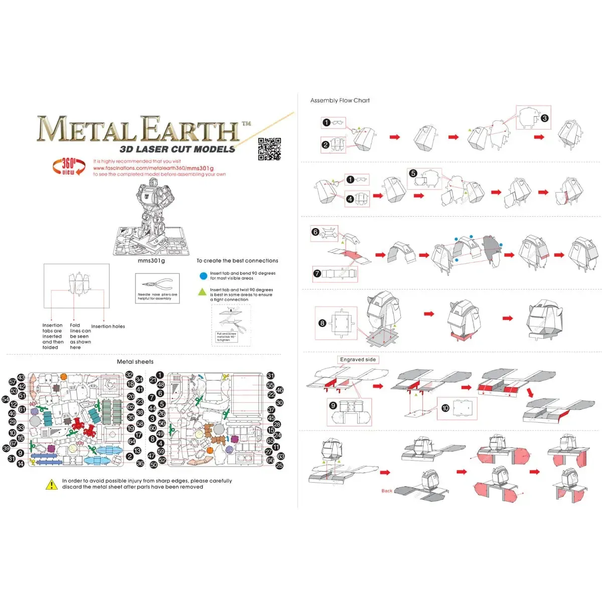 Transformers: Generations - Gold Bumblebee Figure Model Kit (Deluxe Edition, Steel, Expert Difficulty) - Fascinations - Metal Earth Series - Image 9