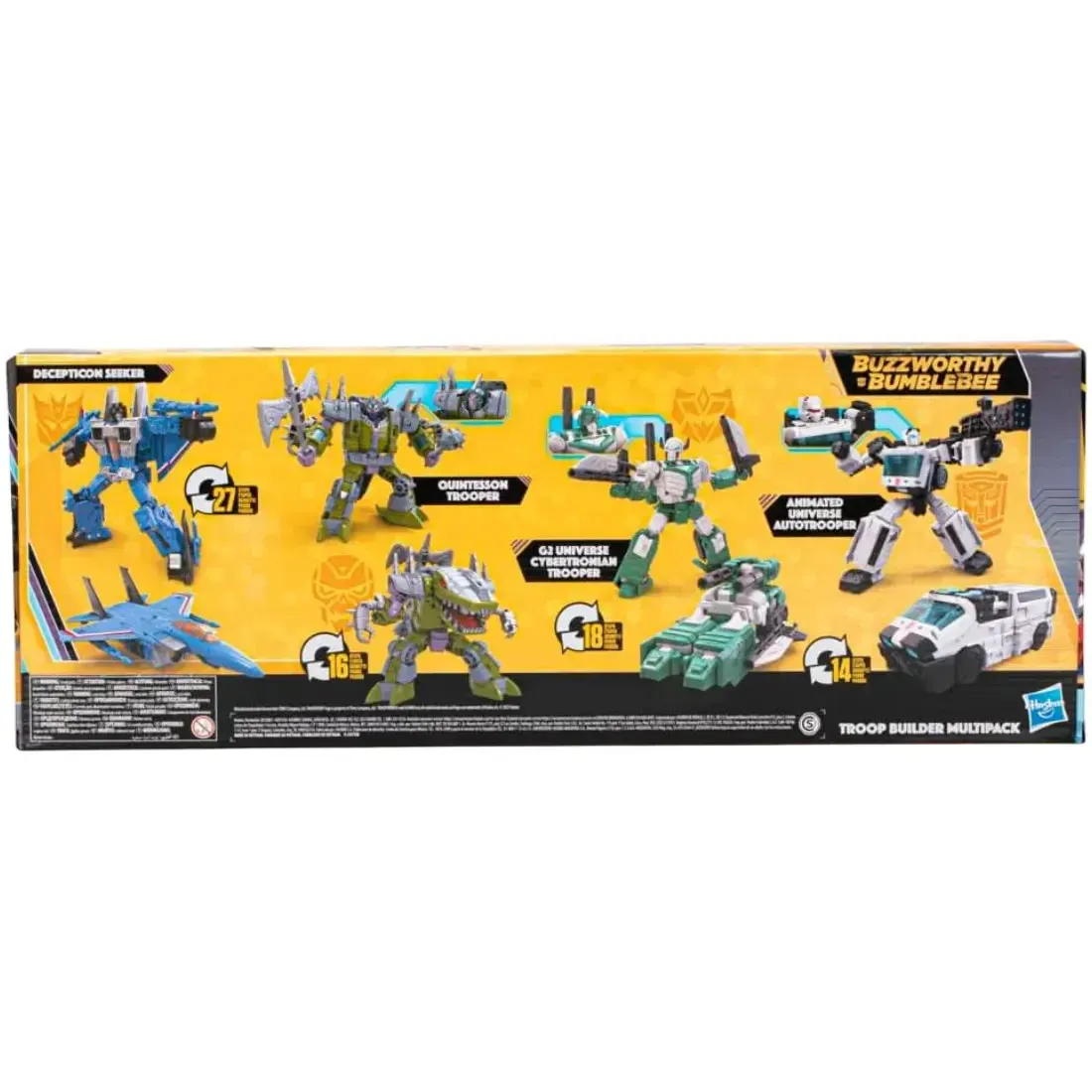 Transformers -  Troop Builder Multipack Action Figure Set (Decepticon Seeker, Quintesson Trooper, G1 Universe Cybertronian Trooper & Animated Universe Autotrooper) - Tomy - Image 3