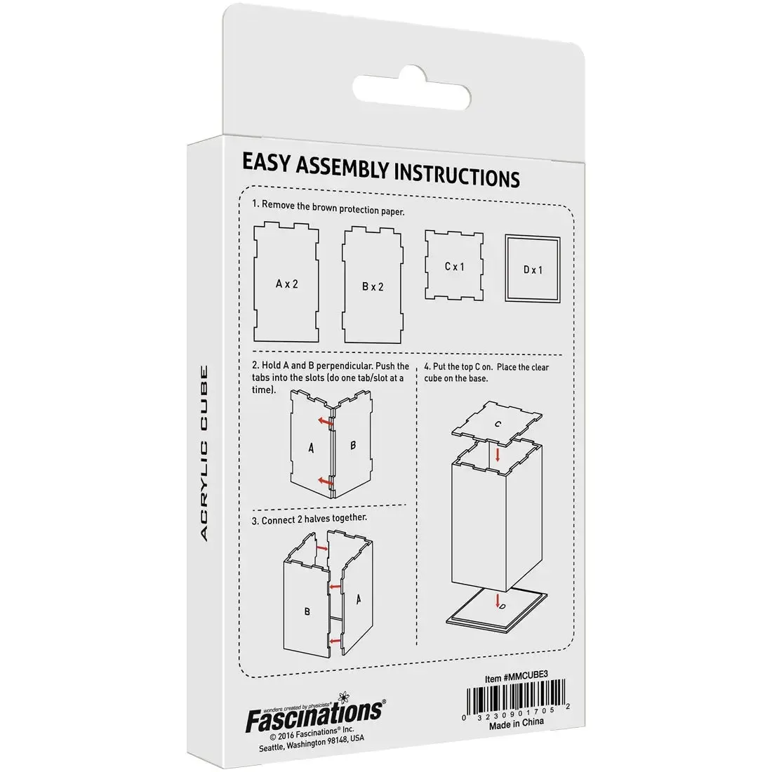 Transparent Display Cube to Display Models (3"x3"x5", Acrylic) - Fascinations - Metal Earth Series - Image 3
