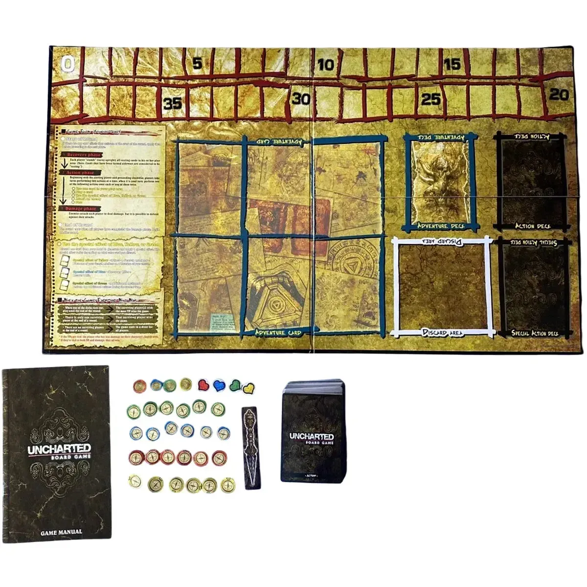 Uncharted: The Board Game - Deck-Building Action/Adventure Board Game for Family and Adults (2-4 Players, Ages 15+) - Bandai - Image 4