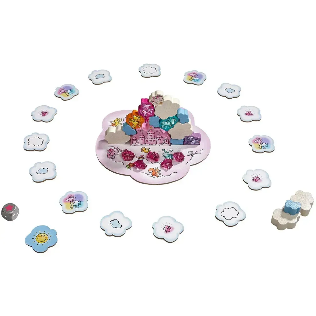 Unicorn Glitterluck - Unicorn Cloud Stacking Board Game for Family, and Children (1-4 Players, Ages 4+) - HABA - Image 4
