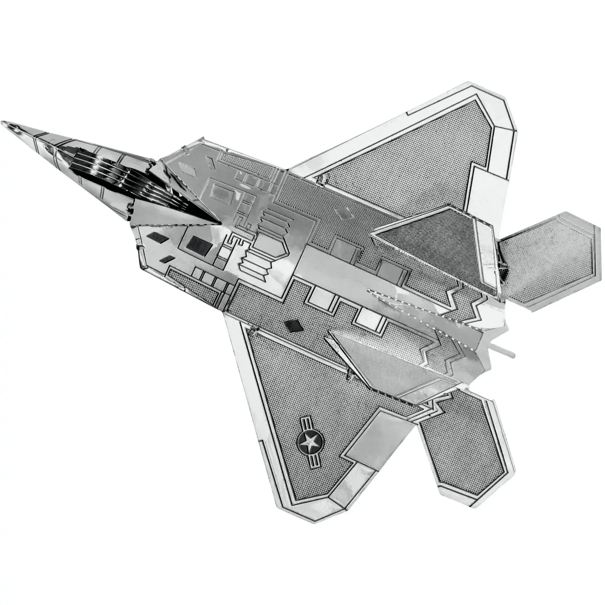 United States Air Force - Lockheed Martin F-22 Raptor Fighter Jet Figure Model Kit (Steel, Easy Difficulty) - Fascinations - Metal Earth Series - (2023) - Image 2