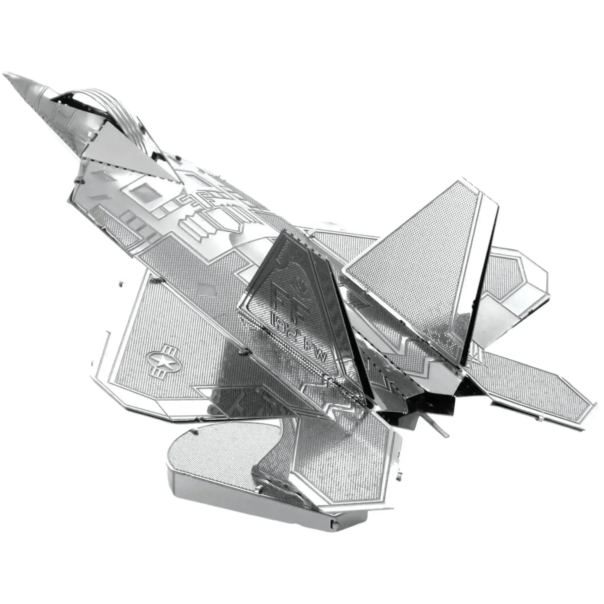 United States Air Force - Lockheed Martin F-22 Raptor Fighter Jet Figure Model Kit (Steel, Easy Difficulty) - Fascinations - Metal Earth Series - (2023) - Image 5