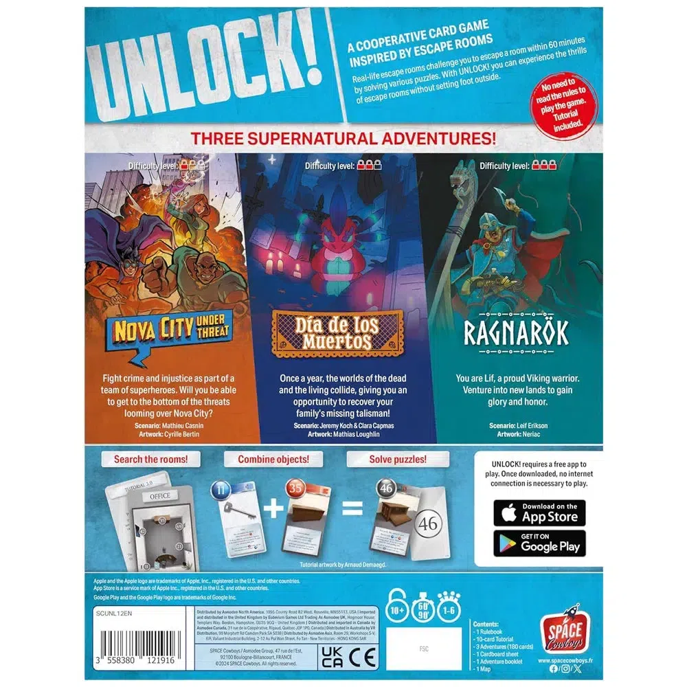 Unlock! 12 Supernatural Adventures - Cooperative Escape Room Board Game for Family, and Adults (1-6 Players, Ages 10+) - Space Cowboys - Image 3