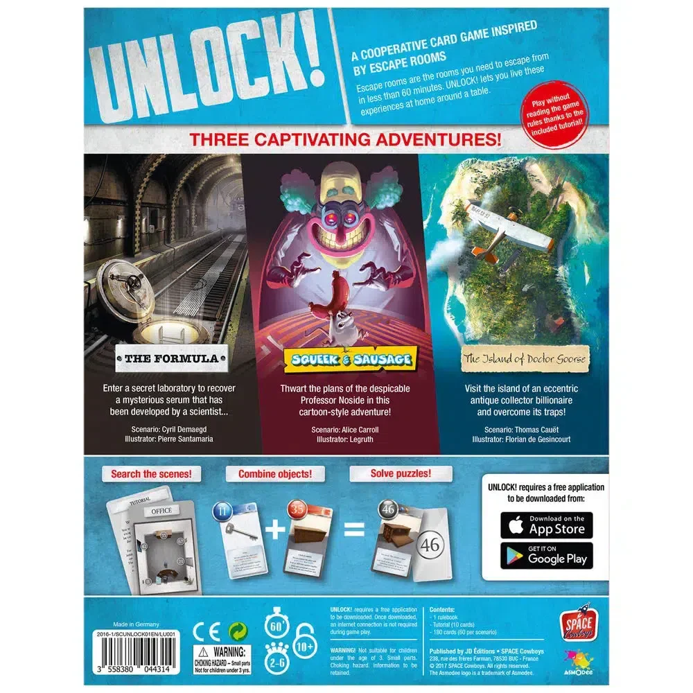 Unlock! Escape Adventures - Cooperative Escape Room Card Game for Family, and Adults (2-6 Players, Ages 10+) - Space Cowboys - Image 3