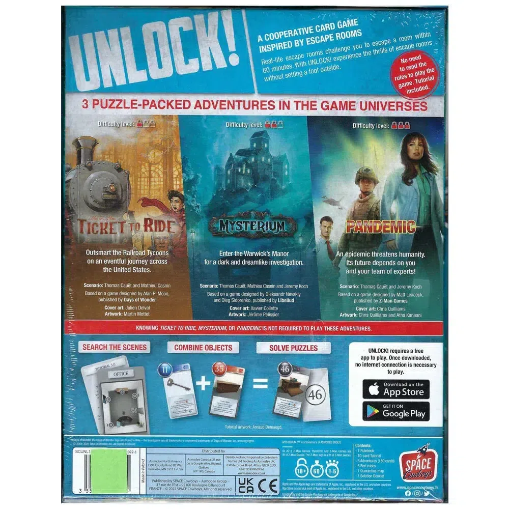 Unlock! Game Adventures - Cooperative Escape Room Board Game for Family, and Adults (1-6 Players, Ages 10+) - Space Cowboys - Image 3