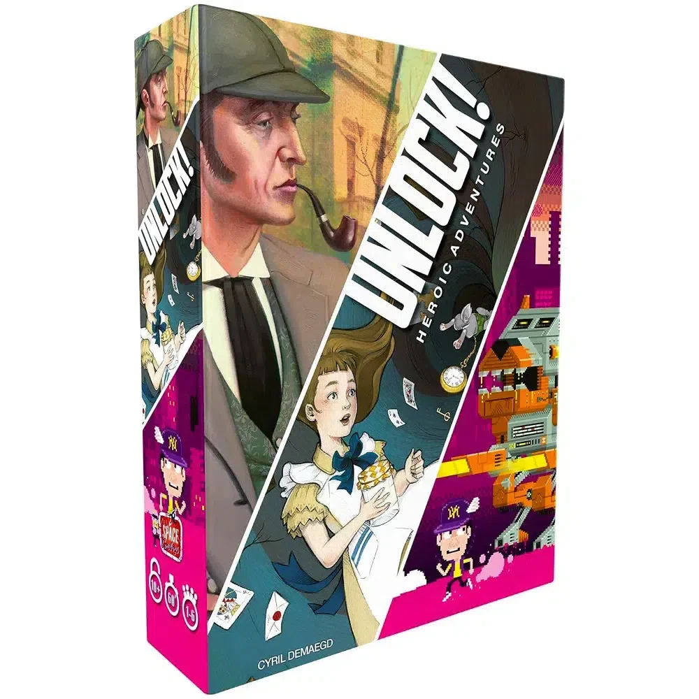 Unlock! Heroic Adventures - Cooperative Escape Room Board Game for Family, and Adults (1-6 Players, Ages 10+) - Space Cowboys