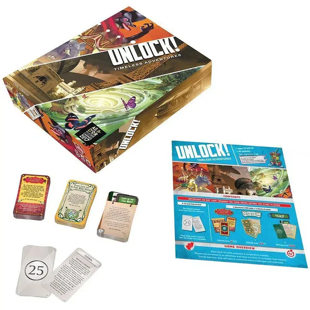 Unlock! Timeless Adventures - Cooperative Escape Room Board Game for Family, and Adults (1-6 Players, Ages 10+) - Space Cowboys - Image 2