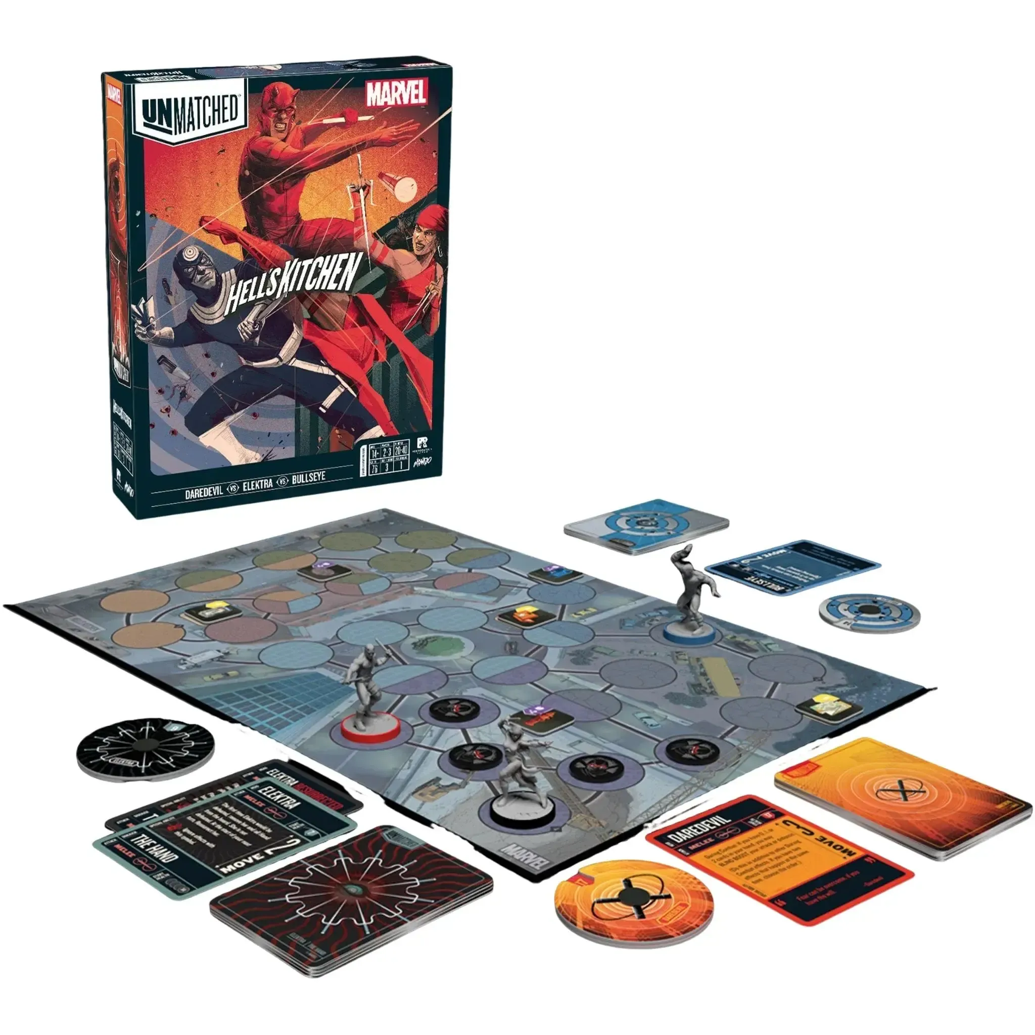 Unmatched: Hell’s Kitchen - Competitive Superhero Board Game for Family & Adults (2-3 Players, Ages 14+) - Restoration Games - Image 2
