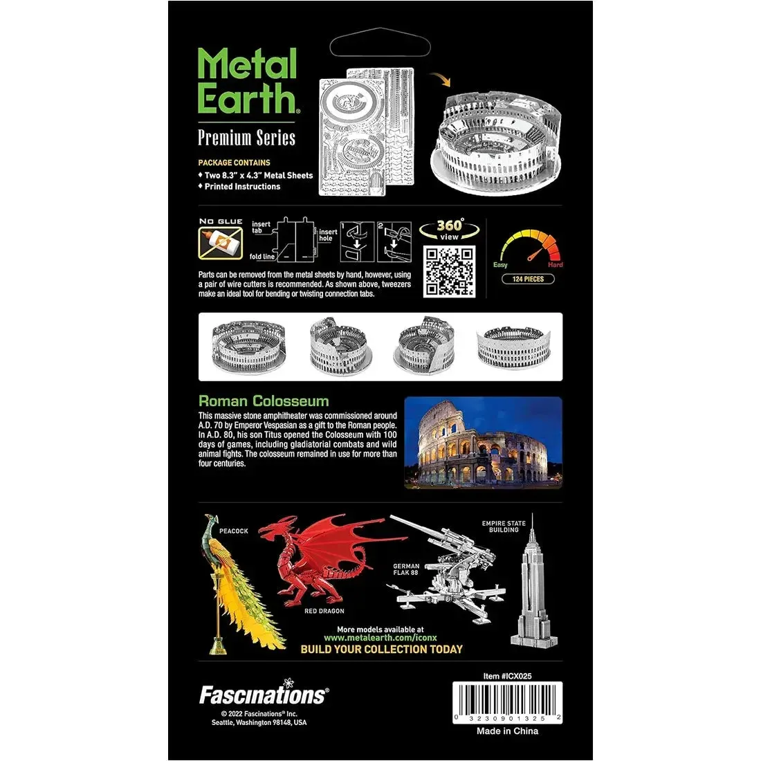 Unpainted Roman Colosseum Ruins Figure Model Kit (Steel, Challenging Difficulty) - Fascinations - Metal Earth Premium Series - Image 3