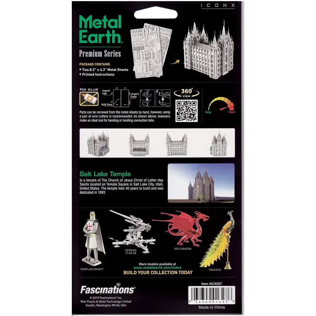 Unpainted Salt Lake Temple Figure Model Kit (Steel, Expert Difficulty) - Fascinations - Metal Earth Premium Series - Image 3