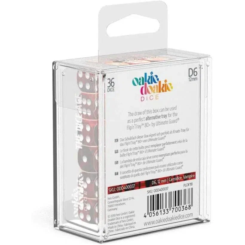 Vampire D6 Dice Set (36 Dice, 12mm, Red & Black) - Oakie Doakie Dice - Image 3