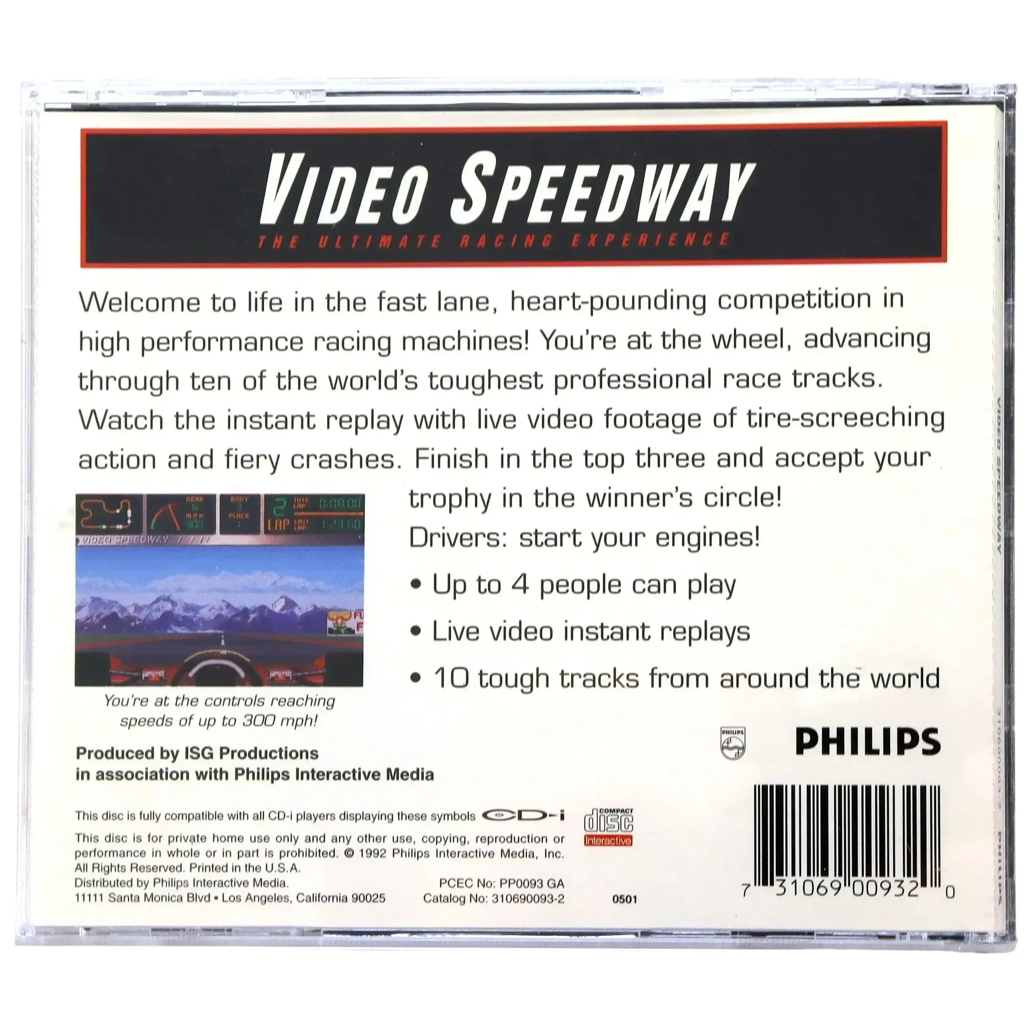 Video Speedway: The Ultimate Racing Experience - Racing Arcade Video Game (1-4 Players, Ages 6+) - Philips CD-i - (1992) - Image 3