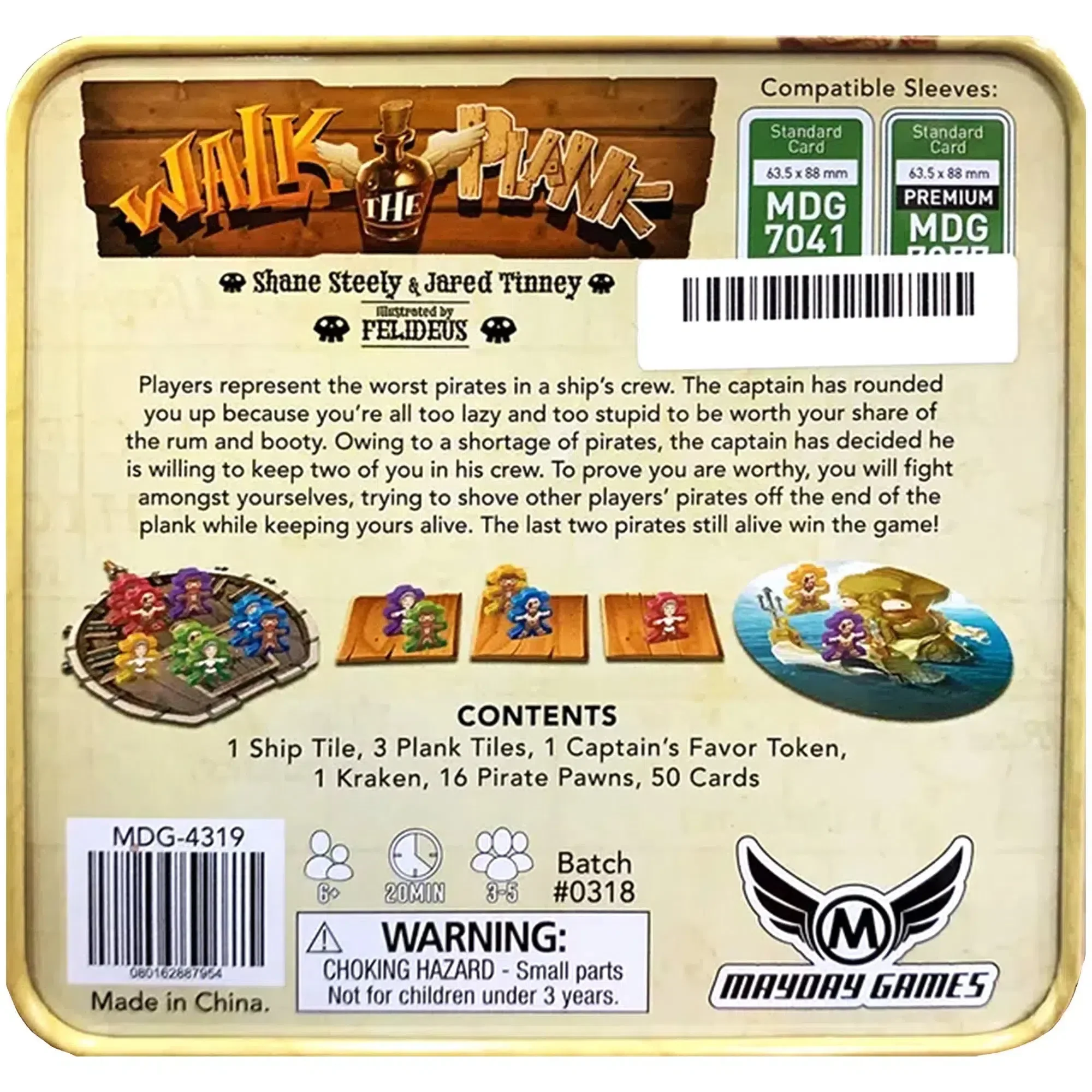 Walk the Plank (Deluxe Edition) - Bluffing Pirates Board Game for Family, Adults, and Children (3-5 Players, Ages 6+) - Mayday Games - Image 3