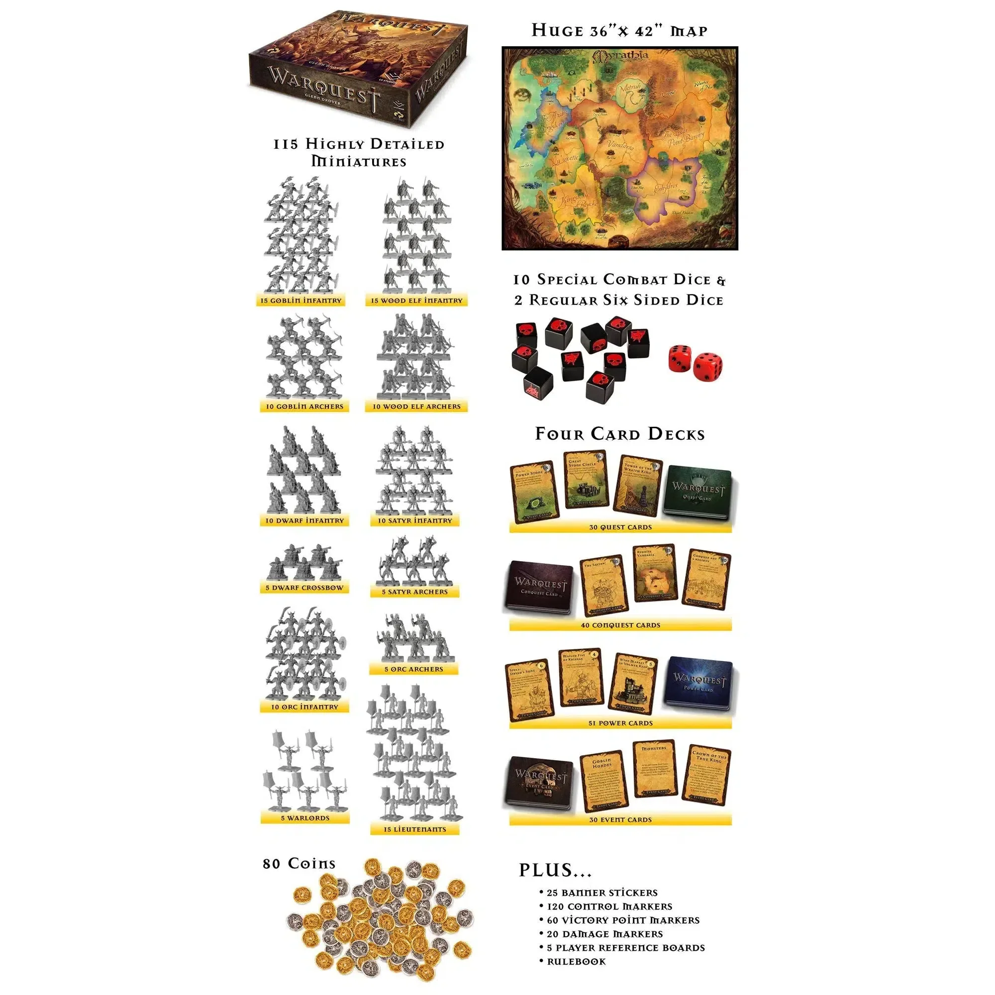 WarQuest - Strategy War Board Game for Family, and Adults (2-4 Players, Ages 14+) - Mr. B Games - Image 2