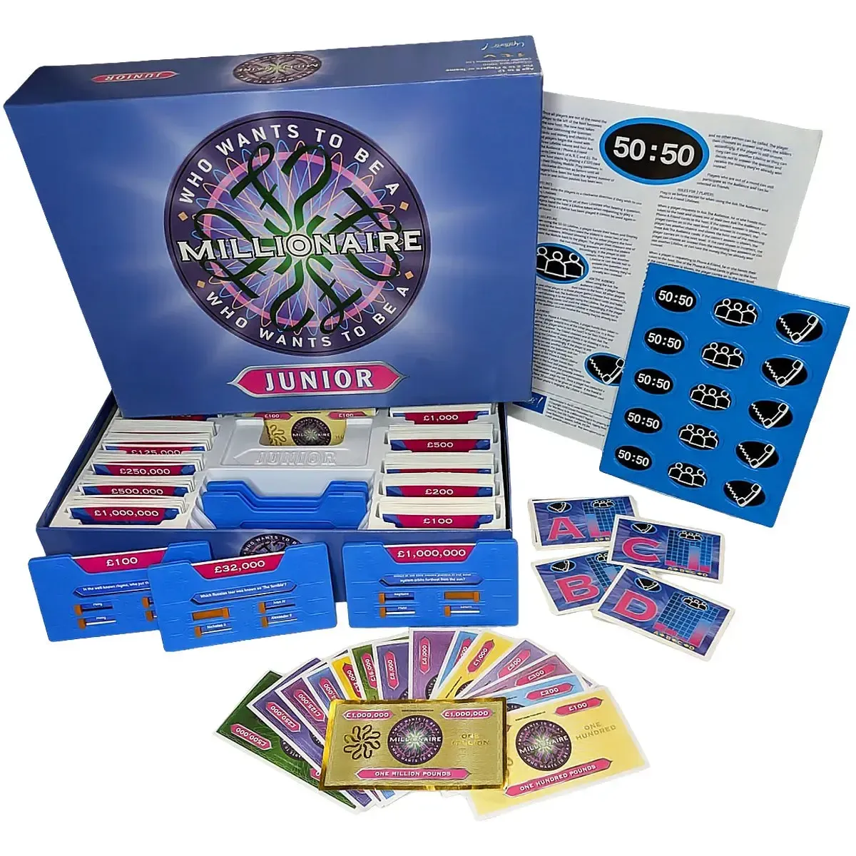Who Wants To Be A Millionaire: Junior - Trivia Math Board Game for Family, Adults, and Children (2-5 Players, Ages 8-12) - Pressman Toy Corporation - Image 2
