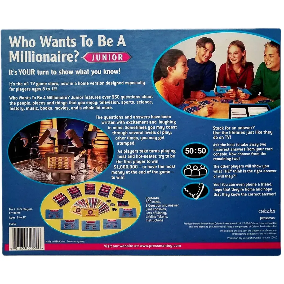 Who Wants To Be A Millionaire: Junior - Trivia Math Board Game for Family, Adults, and Children (2-5 Players, Ages 8-12) - Pressman Toy Corporation - Image 3