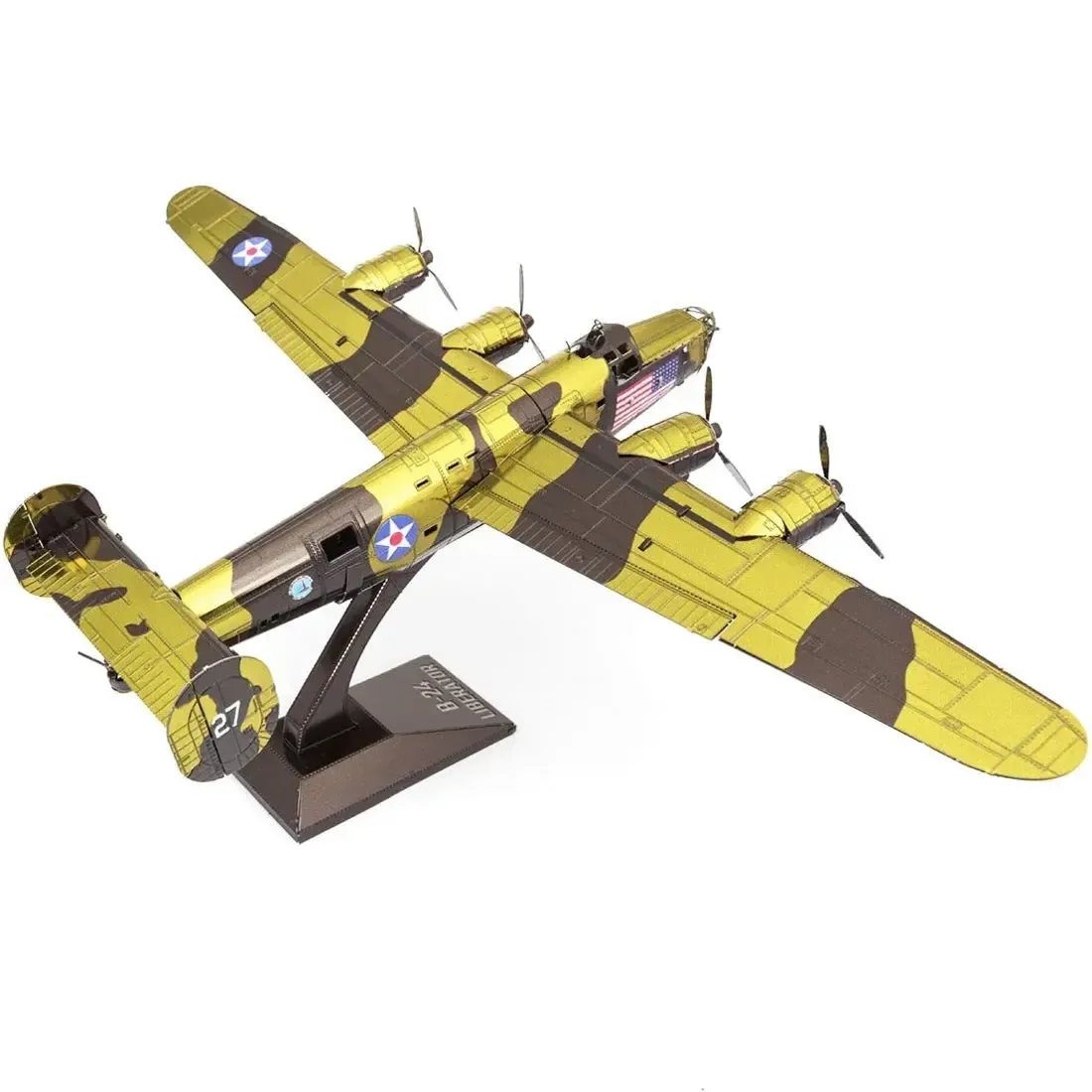 World War II - B-24 Liberator American Bomber Plane Figure Model Kit (1:156 Scale, Steel, Challenging Difficulty) - Fascinations - Metal Earth Series1 - Image 6