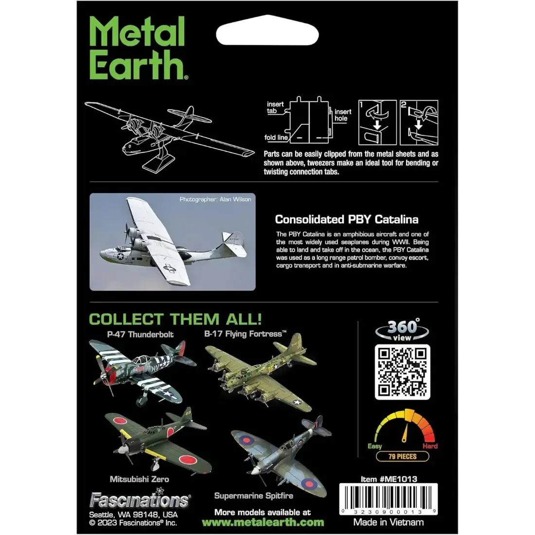 World War II - Consolidated PBY Catalina American Plane Boat Figure Model Kit (1:94 Scale, Steel, Moderate Difficulty) - Fascinations - Metal Earth Series - Image 3