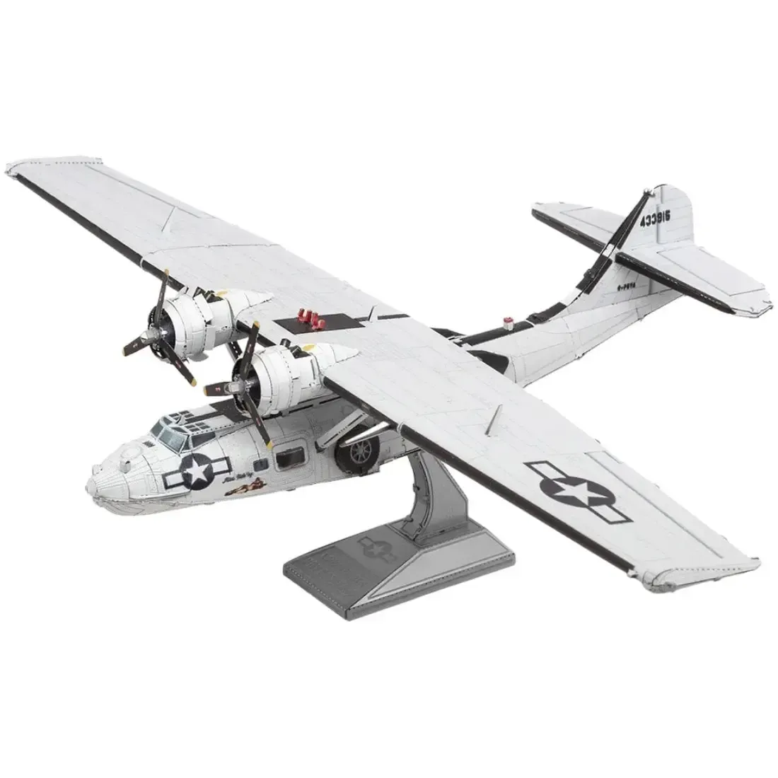 World War II - Consolidated PBY Catalina American Plane Boat Figure Model Kit (1:94 Scale, Steel, Moderate Difficulty) - Fascinations - Metal Earth Series - Image 5