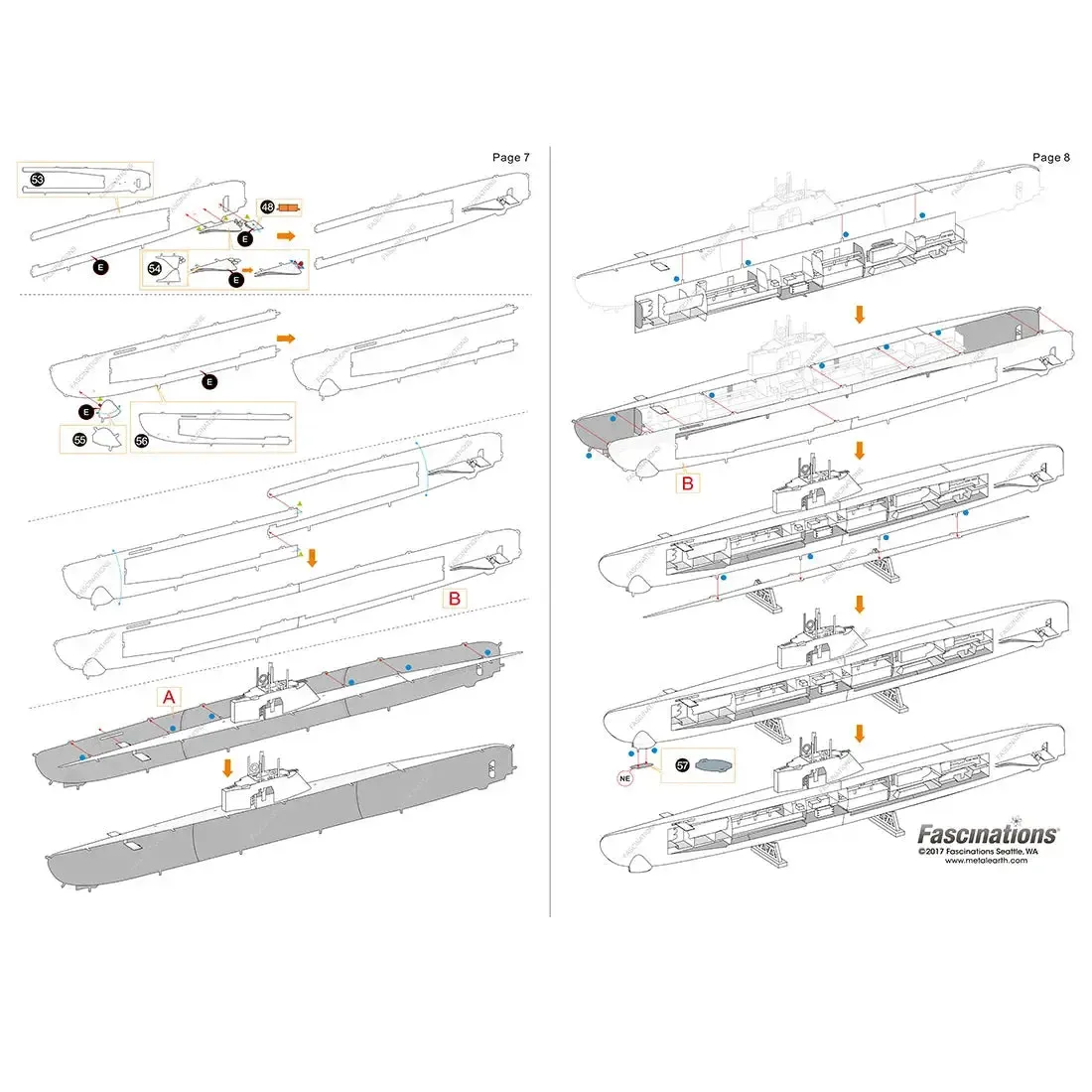 World War II - German U-Boat Type XXI Ship Figure Model Kit (1:74 Scale, Steel, Challenging Difficulty) - Fascinations - Metal Earth Series - Image 11