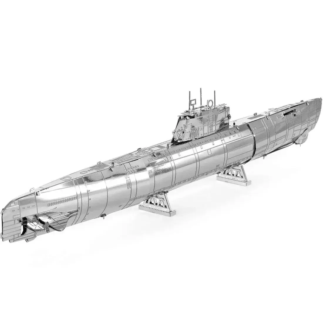 World War II - German U-Boat Type XXI Ship Figure Model Kit (1:74 Scale, Steel, Challenging Difficulty) - Fascinations - Metal Earth Series - Image 4