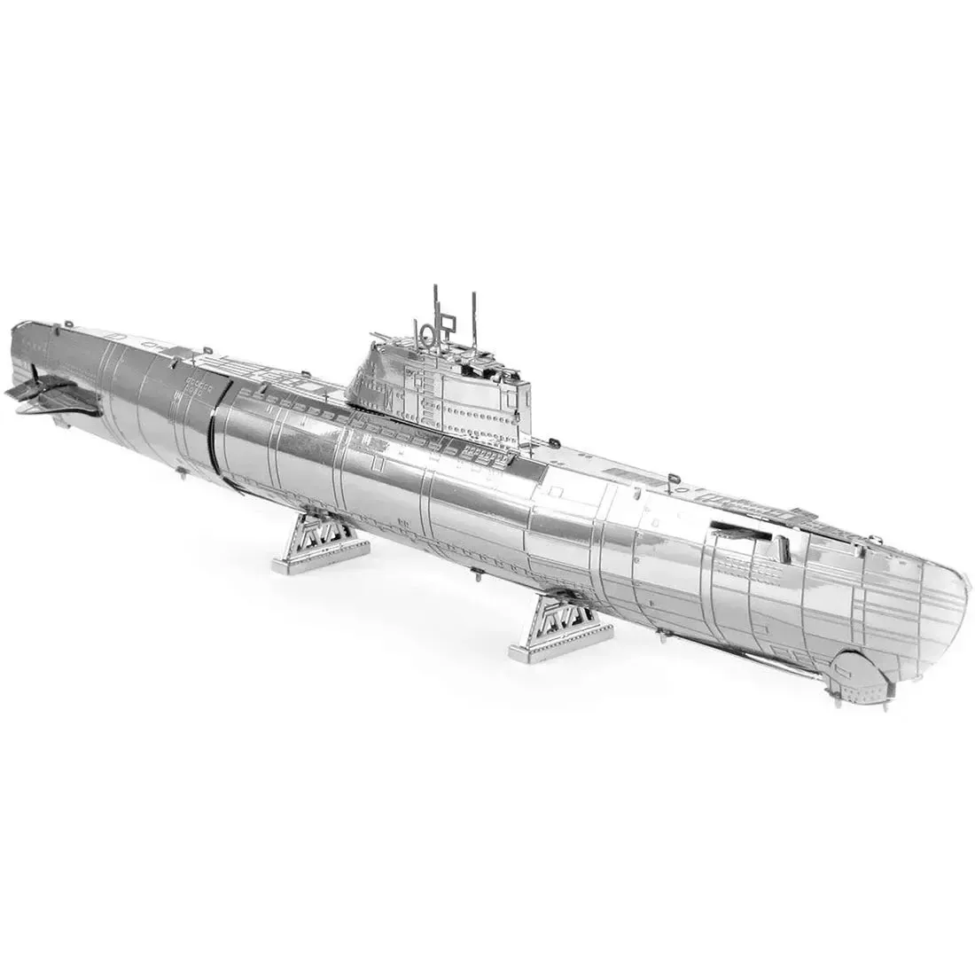World War II - German U-Boat Type XXI Ship Figure Model Kit (1:74 Scale, Steel, Challenging Difficulty) - Fascinations - Metal Earth Series - Image 6