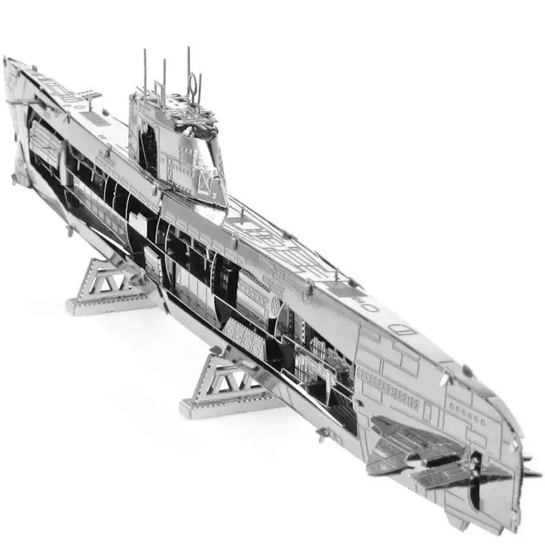 World War II - German U-Boat Type XXI Ship Figure Model Kit (1:74 Scale, Steel, Challenging Difficulty) - Fascinations - Metal Earth Series - Image 8