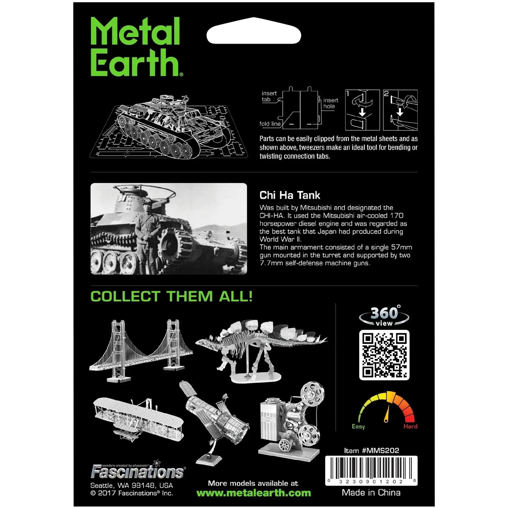 World War II [Imperial Japanese Army] - Type 97 Chi-Ha Tank Figure Model Kit (Steel, Moderate Difficulty) - Fascinations - Metal Earth Series - (2022) - Image 3