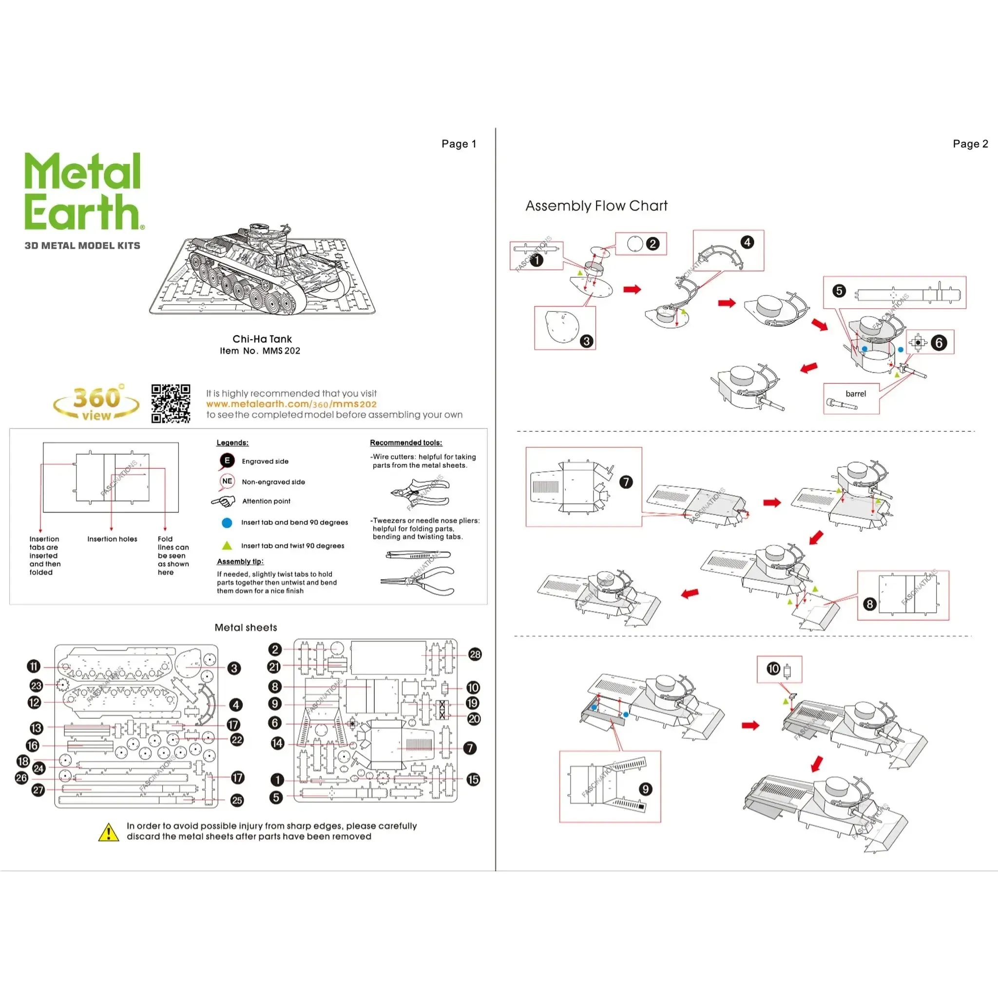 World War II [Imperial Japanese Army] - Type 97 Chi-Ha Tank Figure Model Kit (Steel, Moderate Difficulty) - Fascinations - Metal Earth Series - (2022) - Image 9