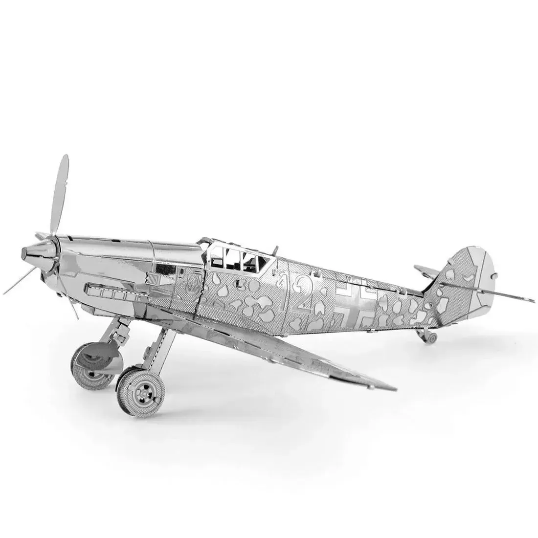 World War II - Messerschmitt Bf-109 German Plane Figure Model Kit (Steel, Moderate Difficulty) - Fascinations - Metal Earth Series - Image 5