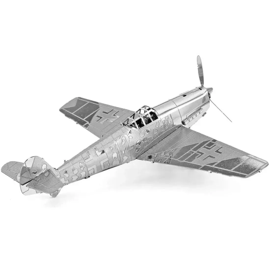 World War II - Messerschmitt Bf-109 German Plane Figure Model Kit (Steel, Moderate Difficulty) - Fascinations - Metal Earth Series - Image 7
