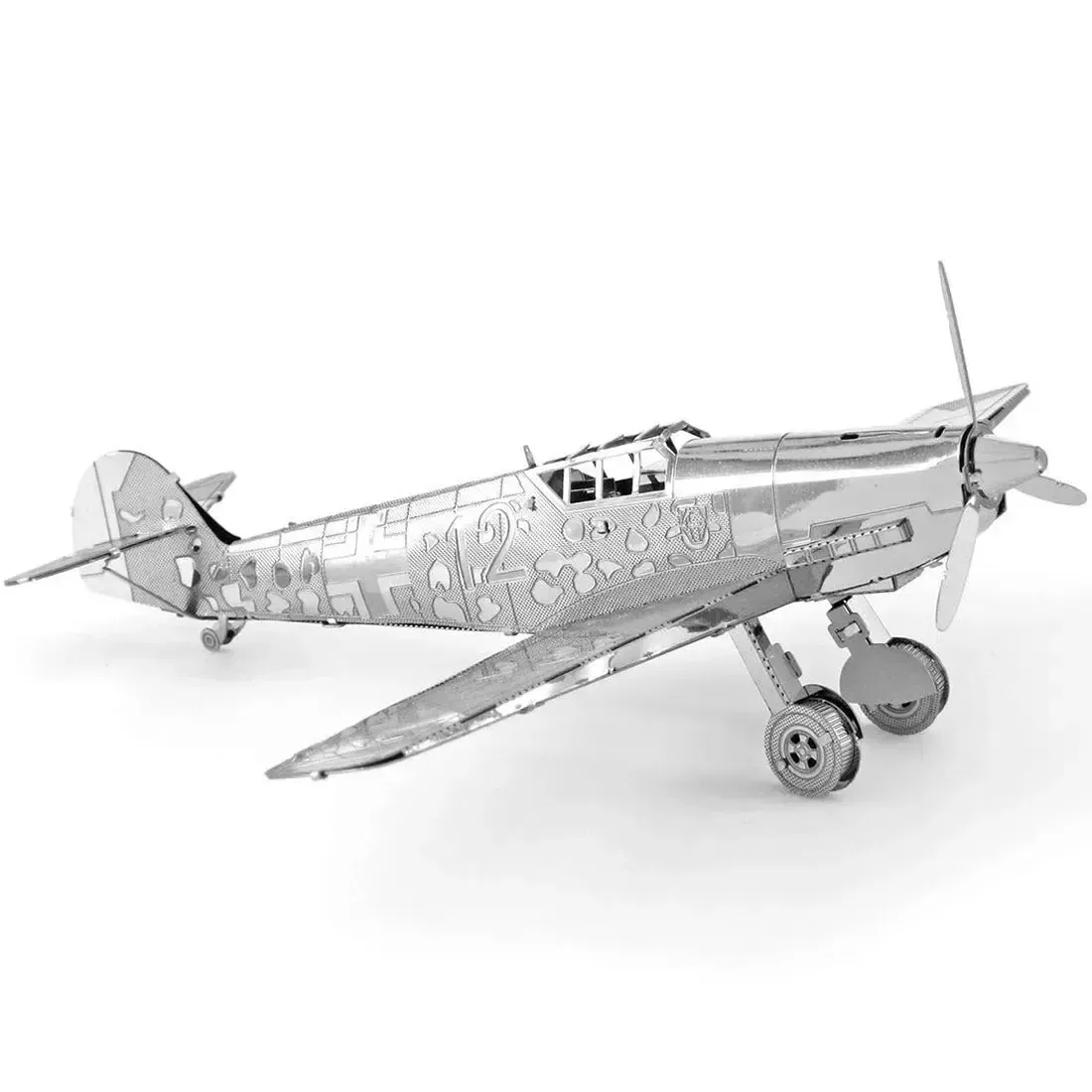 World War II - Messerschmitt Bf-109 German Plane Figure Model Kit (Steel, Moderate Difficulty) - Fascinations - Metal Earth Series - Image 8