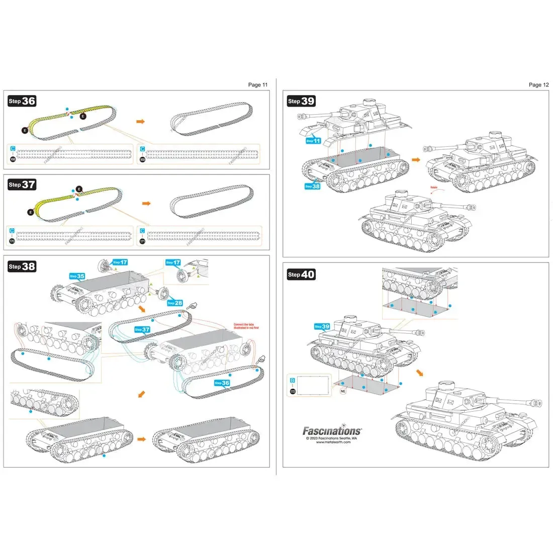 World War II - Panzer IV German Tank Figure Model Kit (1:50 Scale, Steel, Challenging Difficulty) - Fascinations - Metal Earth Premium Series - Image 13