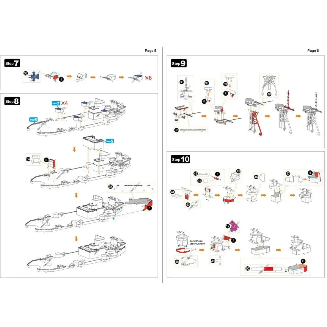 World War II [The United States Navy] - Unpainted USS Missouri BB-63 Battleship Figure Model Kit (Steel, Expert Difficulty) - Fascinations - Metal Earth Premium Series - Image 10