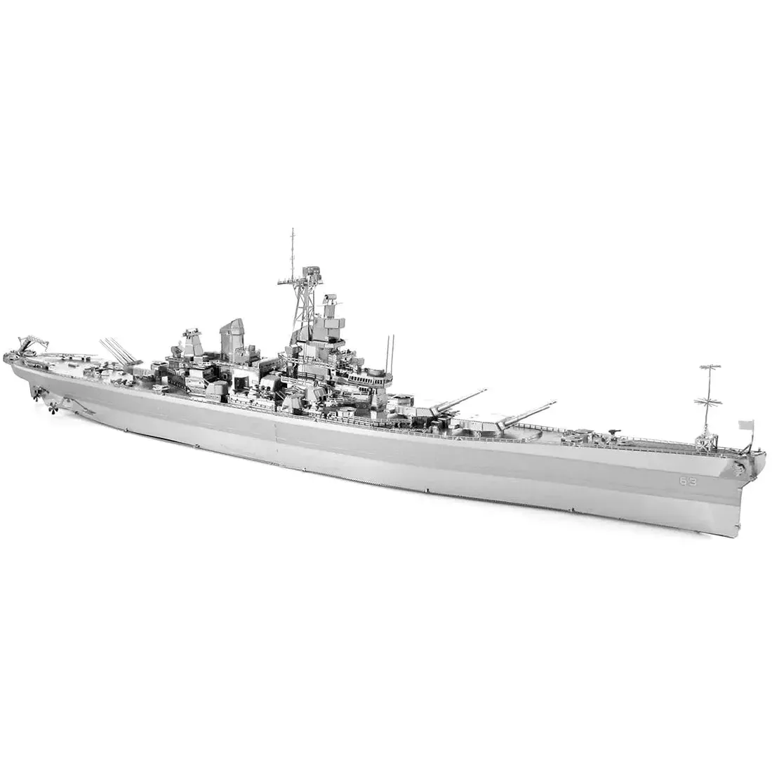 World War II [The United States Navy] - Unpainted USS Missouri BB-63 Battleship Figure Model Kit (Steel, Expert Difficulty) - Fascinations - Metal Earth Premium Series - Image 7