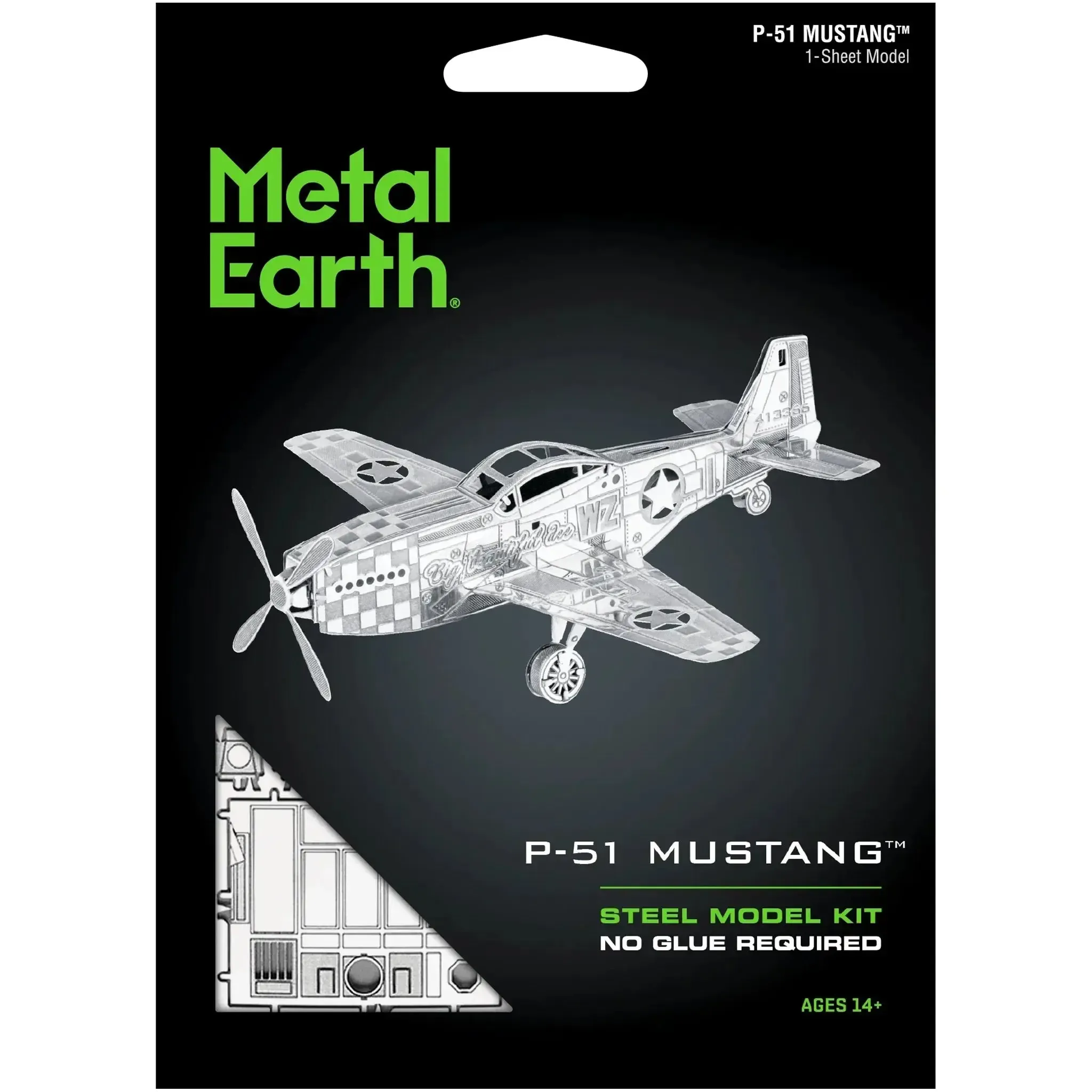 World War II [United States Air Force] - P-51 Mustang Fighter Aircraft Figure Model Kit (Steel, Easy Difficulty) - Fascinations - Metal Earth Series - (2024)