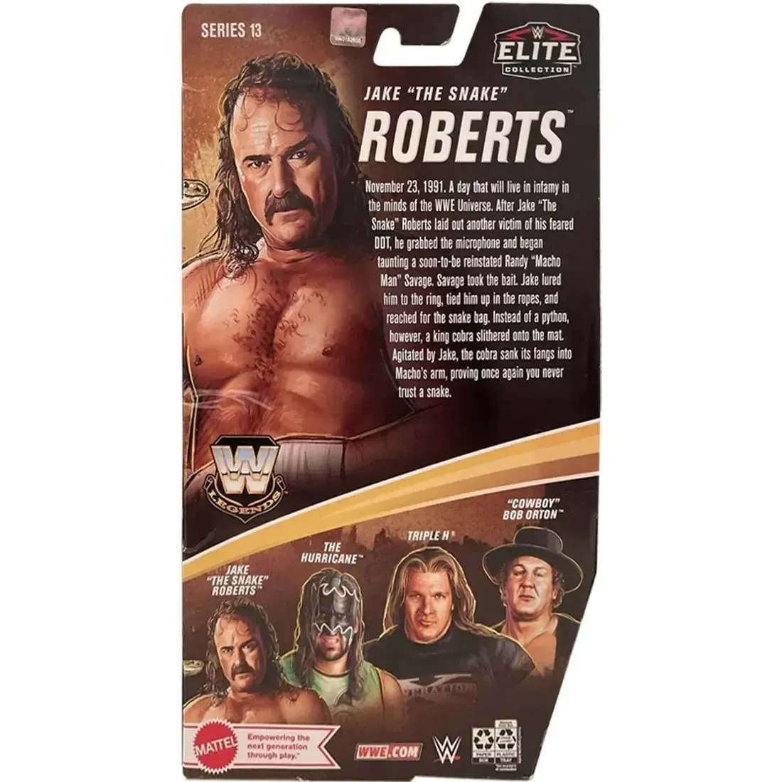WWE [Legends] - Jake “The Snake” Roberts Action Figure (7") - Mattel - Elite Collection Series 13 - Image 3