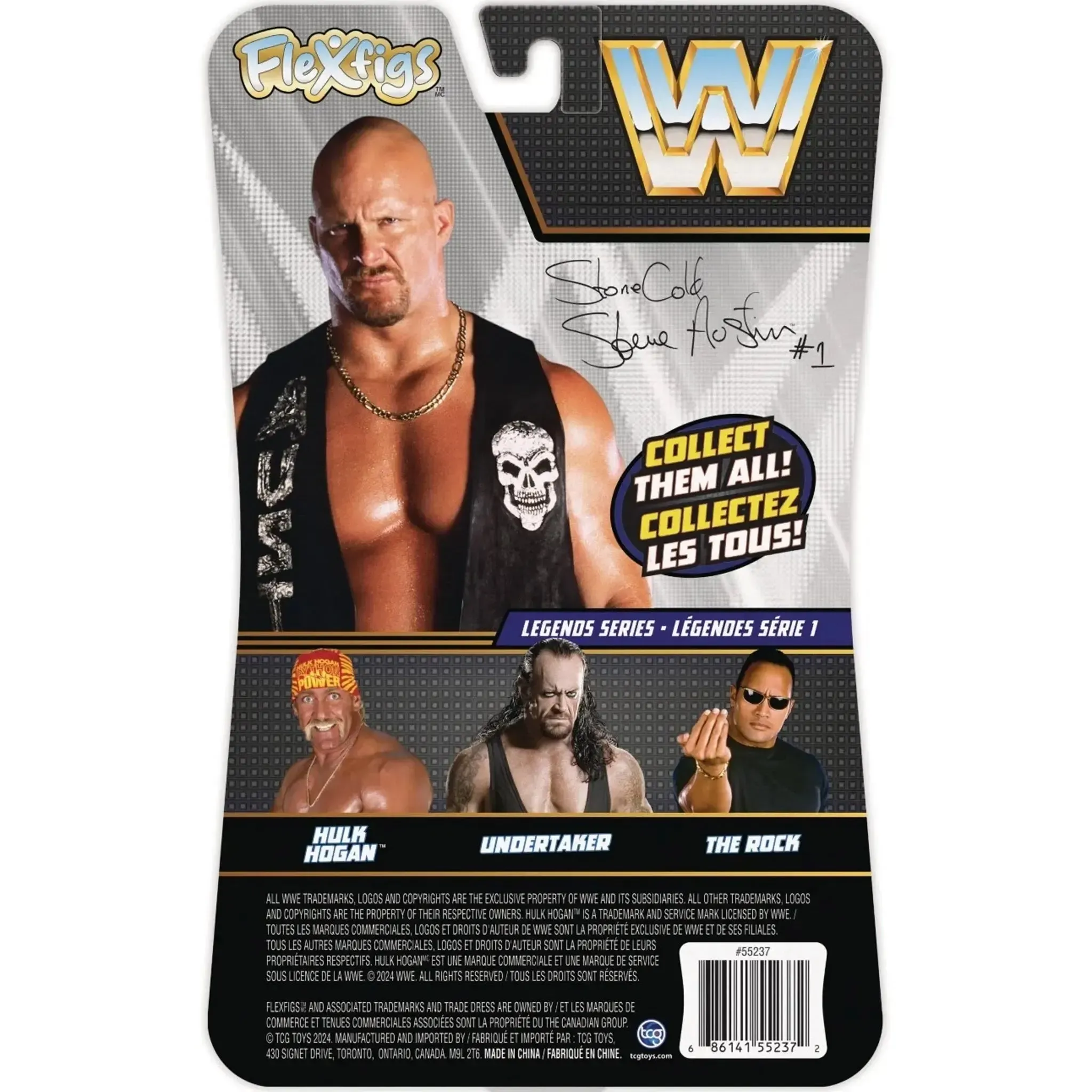 WWE Superstars - Bendable Stone Cold Steve Austin Action Figure (4.25") - TGC Toys - Flexfigs Legends Series 1 - (2024) - Image 3